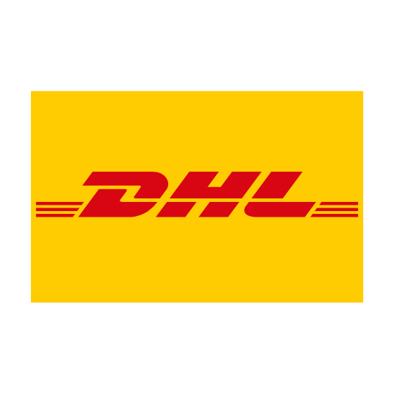 DHL Logo für schnellen Versand und zuverlässige Paketzustellung.