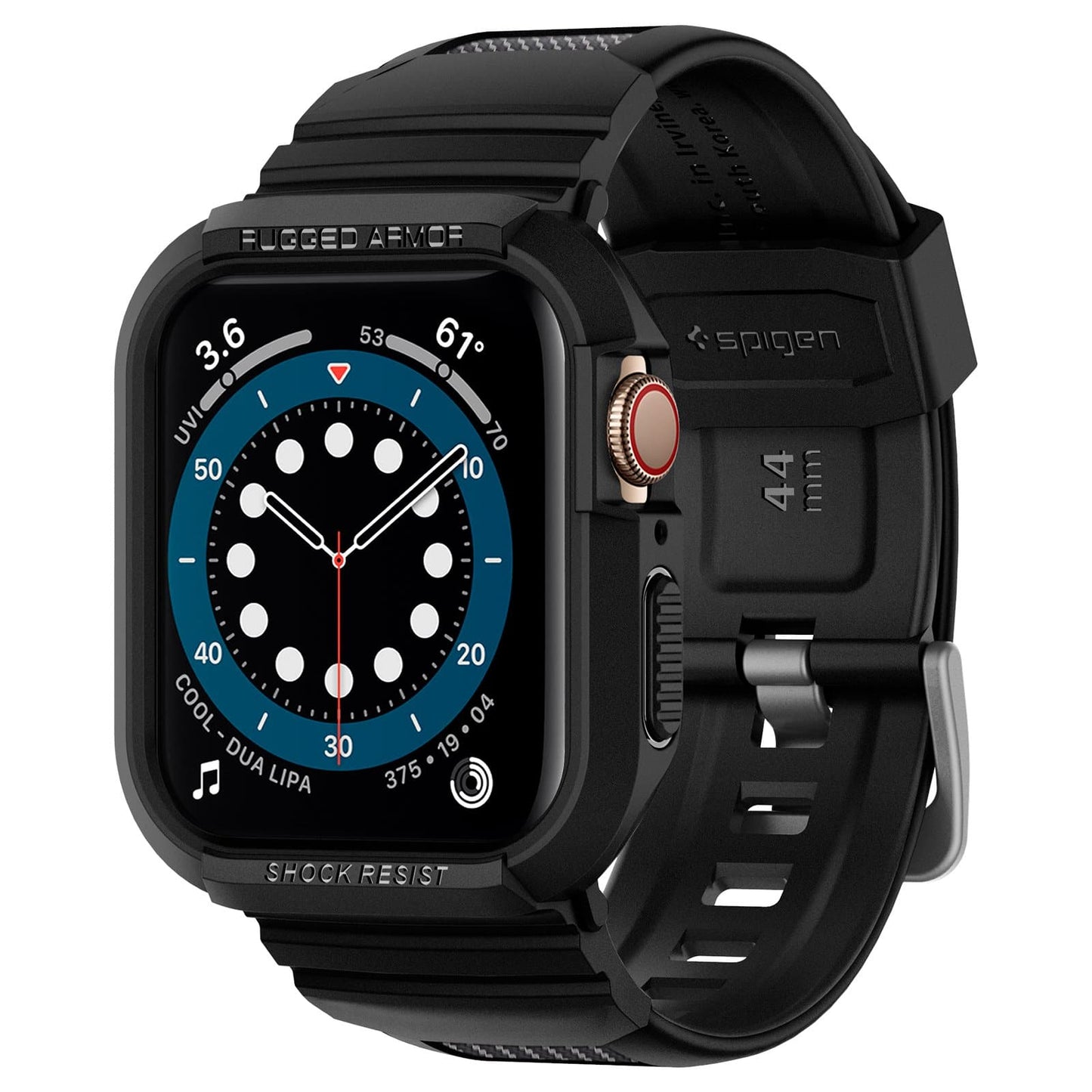 Spigen Rugged Armor Pro, black - Apple Watch 45mm/44mm