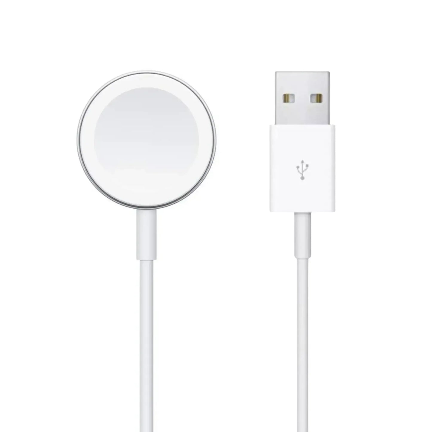 Das Bild zeigt das Firelia Apple Watch MagSafe Ladegerät mit USB-A Anschluss.