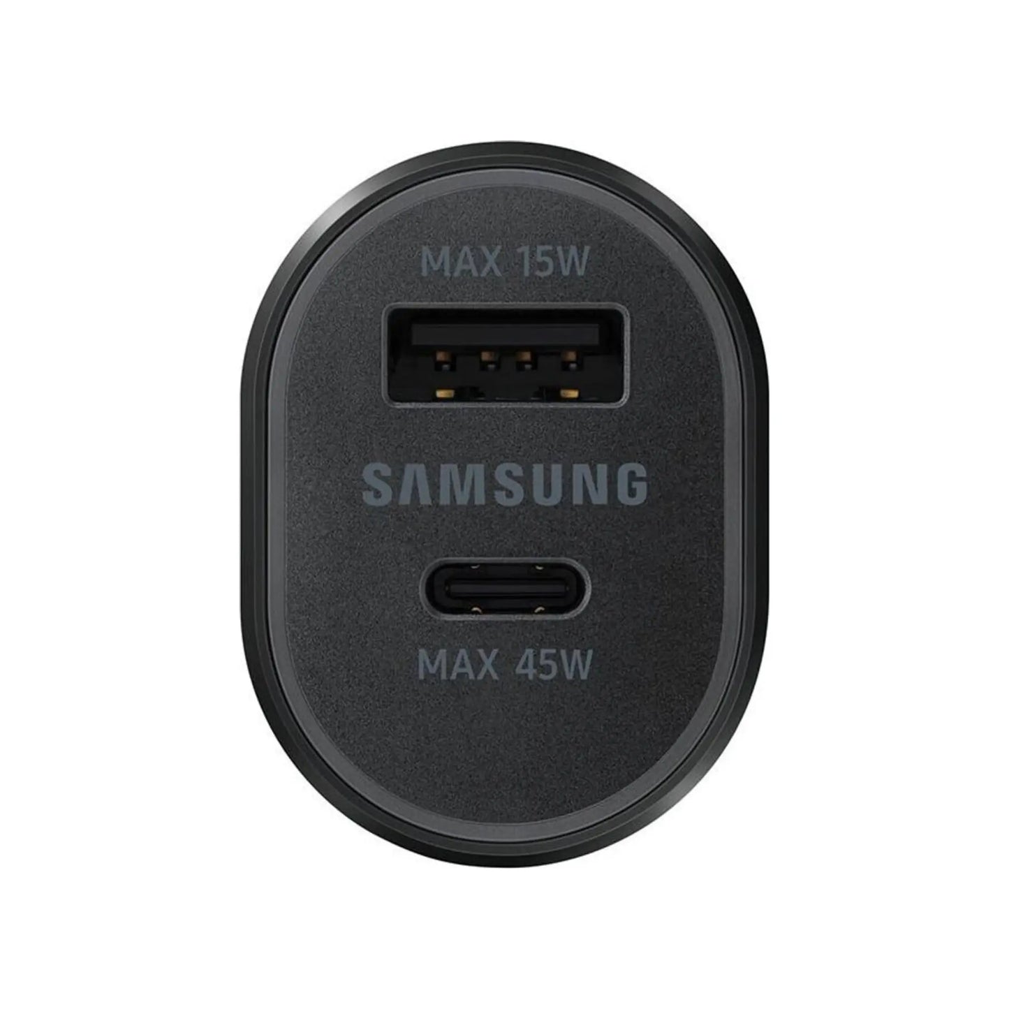 Das Bild zeigt das Samsung EP-L5300XBEGWW KFZ-Ladegerät in Schwarz aus der Detailansicht.