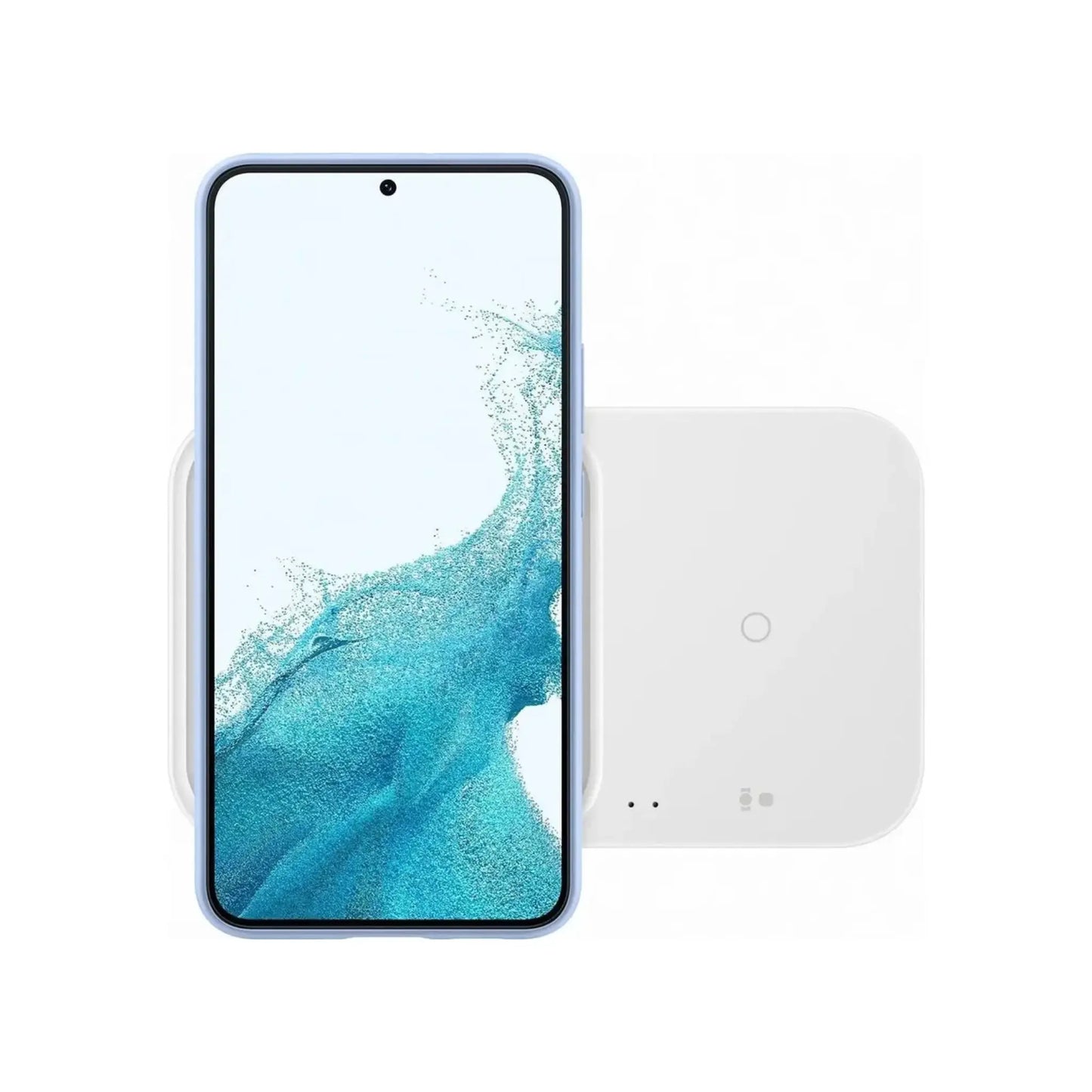 Das Bild zeigt das Samsung EP-P5400 Wireless Charger Pad Duo in Weiß.