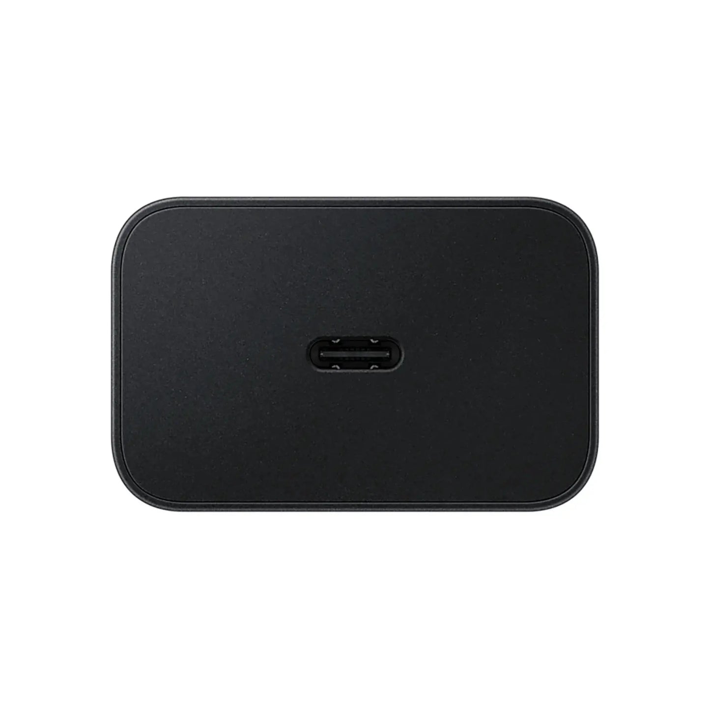 Das Bild zeigt das Samsung EP-T4511N Ladegerät 45W in Schwarz aus der Frontansicht.