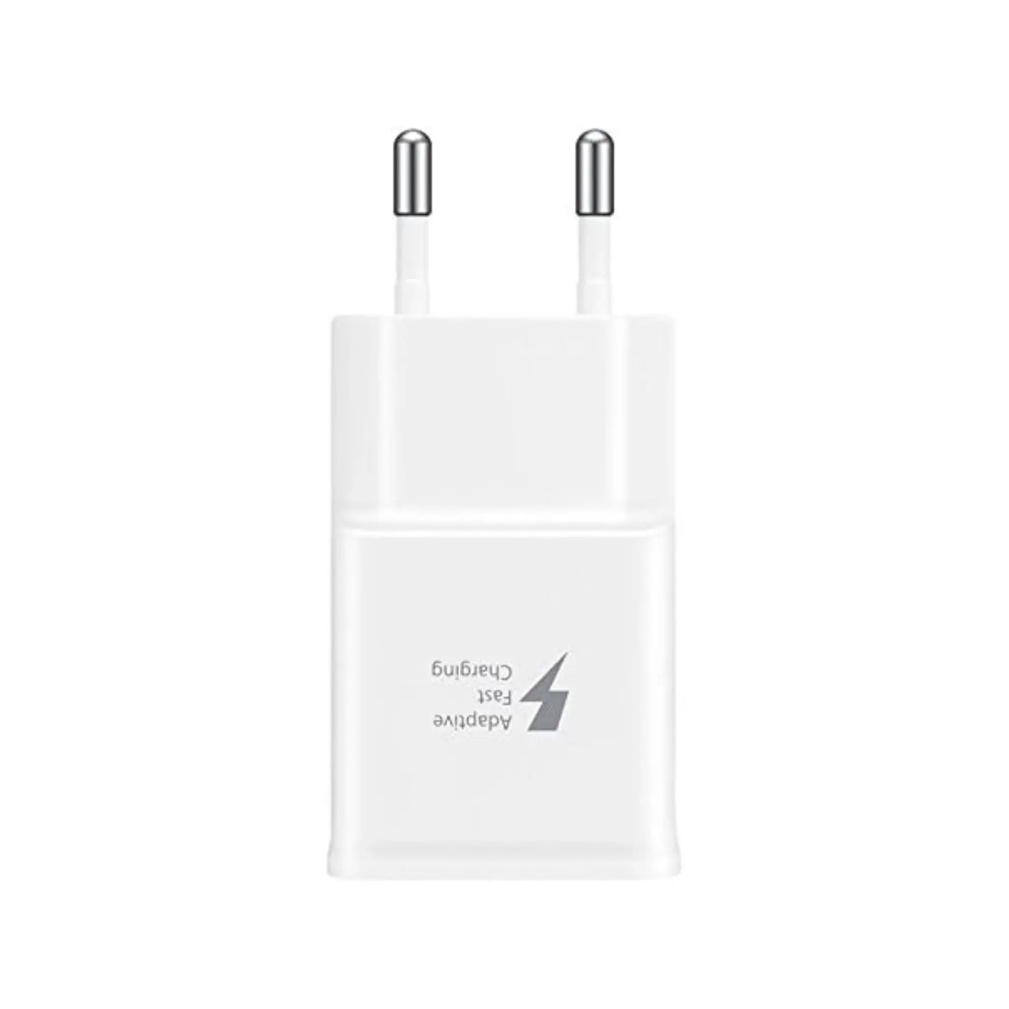 Das Bild zeigt das Samsung EP‑TA200 Ladegerät mit 15 W in Weiß aus der Frontansicht.