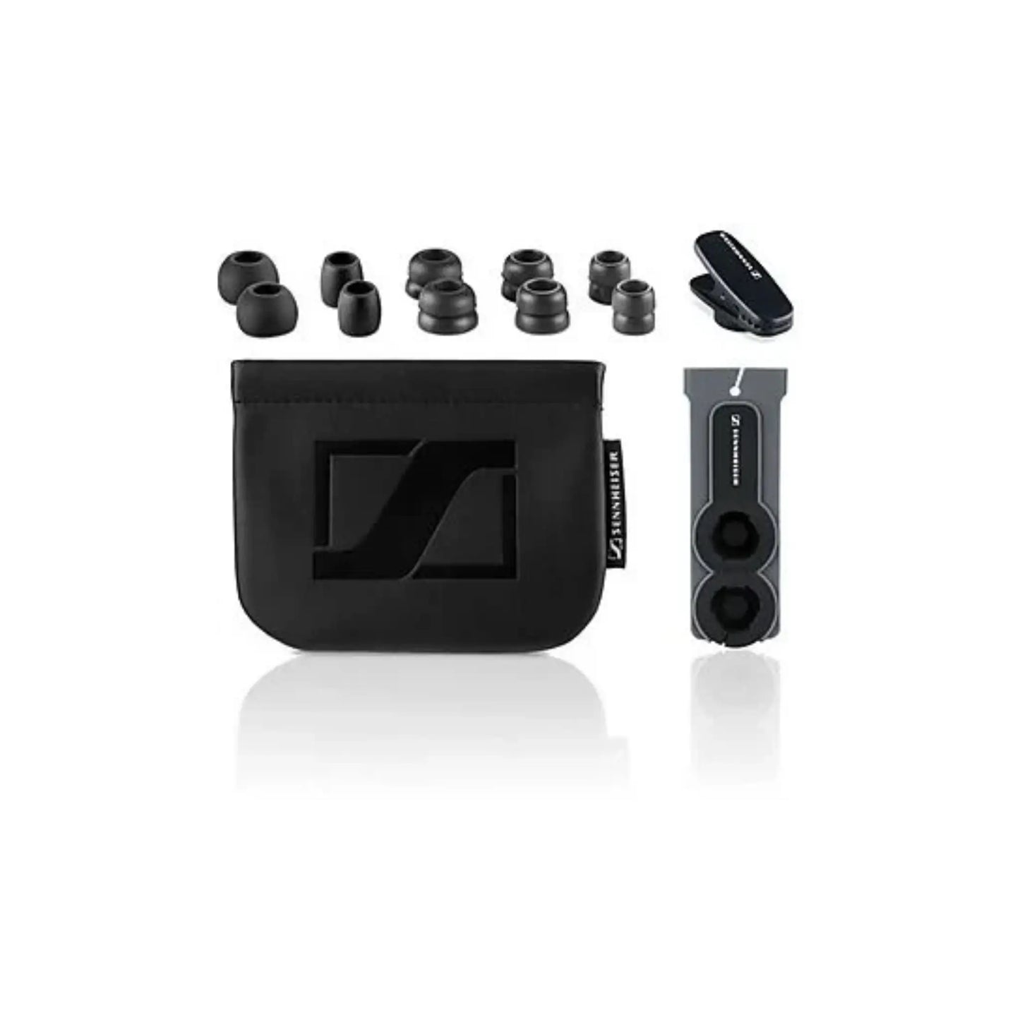 Das Bild zeigt das Zubehör für die Sennheiser CX 400-II Precision In-Ear-Kopfhörer.