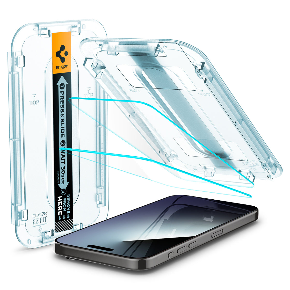 Spigen Glass tR EZ Fit 2 Pack, transparency - iPhone 15 Pro Max