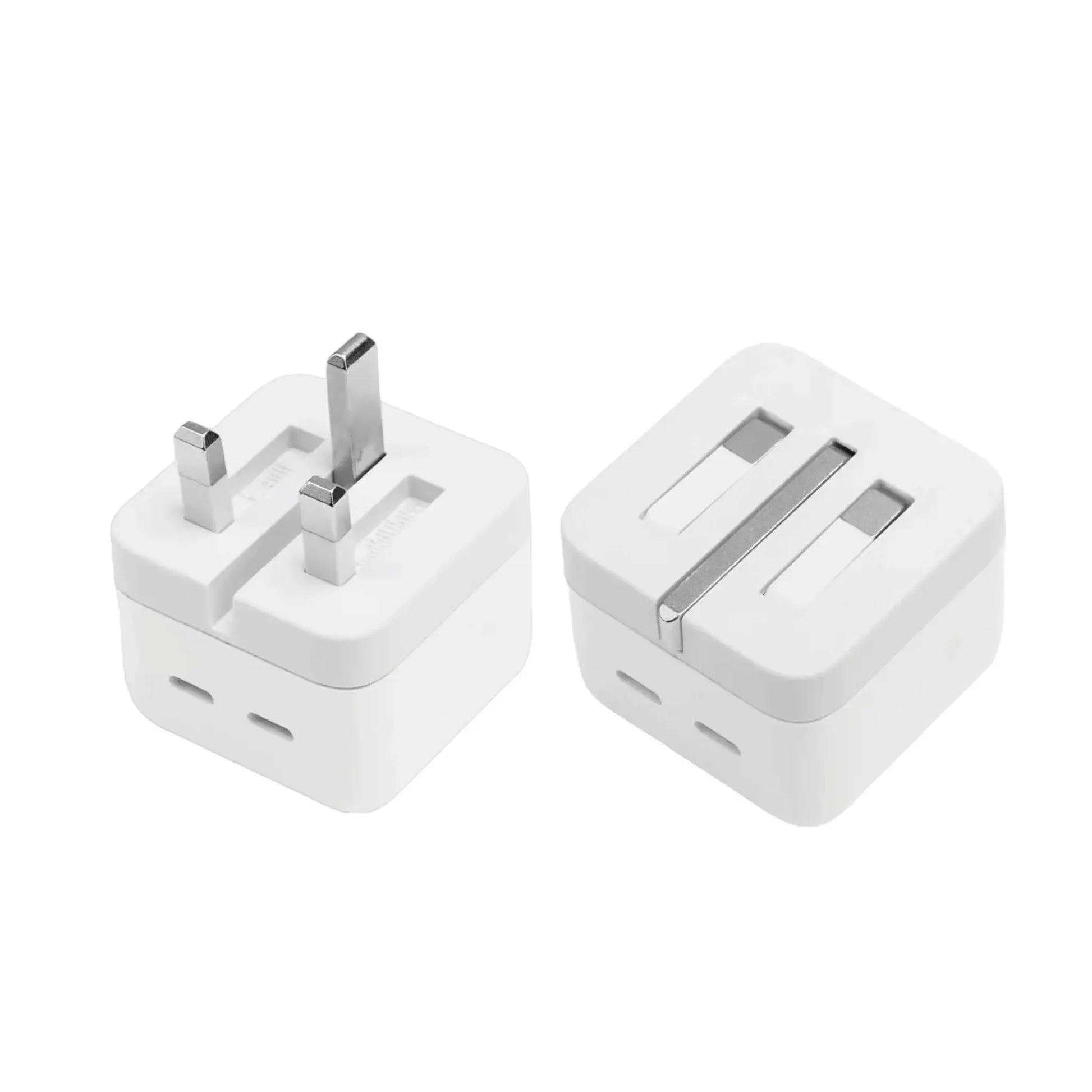 Das Bild zeigt das Apple MNWM3 Ladegerät Duo USB-C 35W UK-Plug in Weiß. 