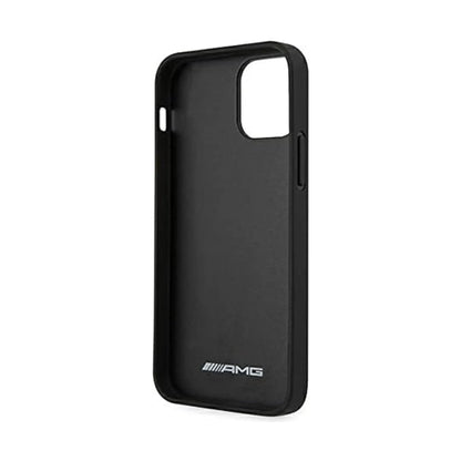 AMG iPhone 12 Pro Max Hülle, Schwarz – Leder Hot Stamp
