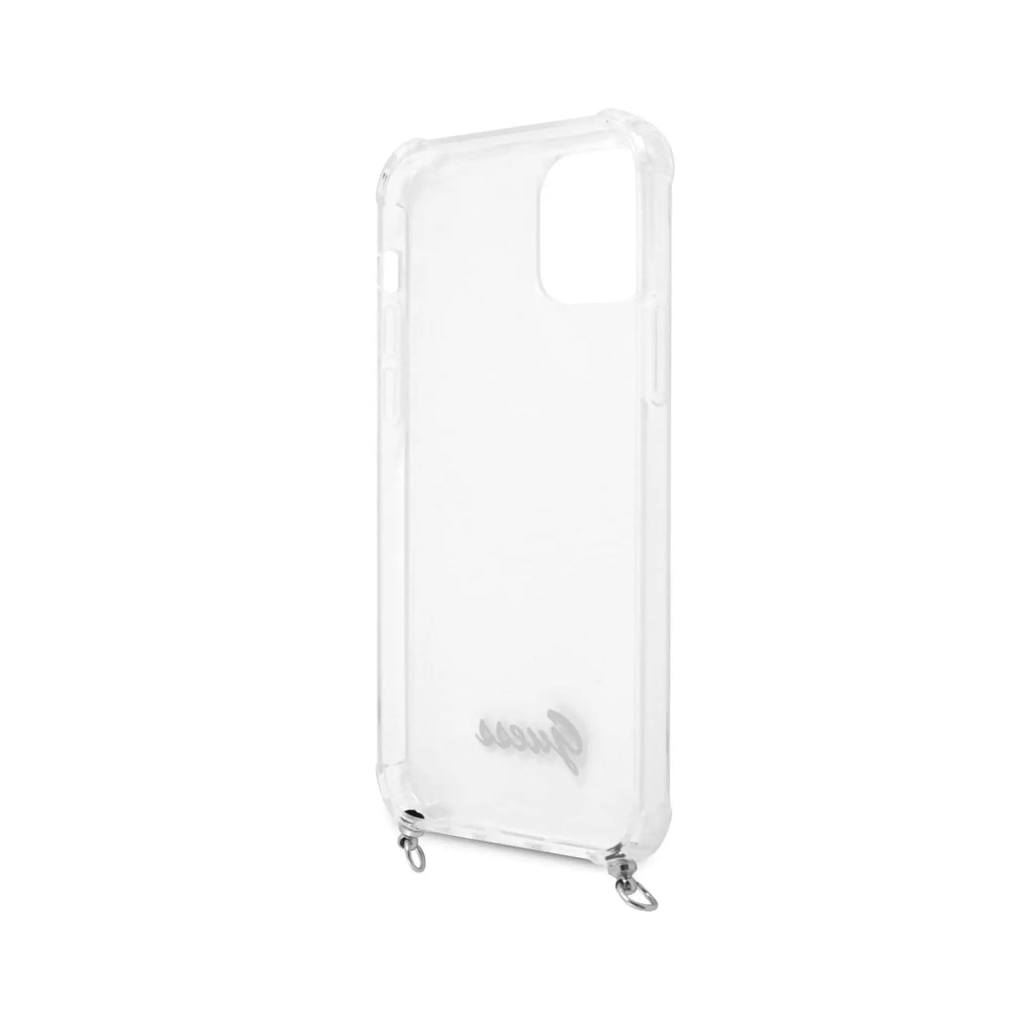 Guess GUHCP12MKC4GSSI 4G Chain Case, Transparent/Silber – iPhone 12 / 12 Pro