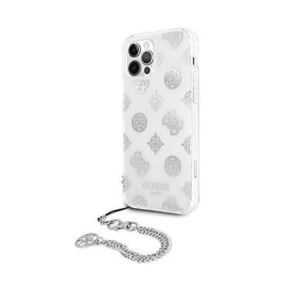 Guess GUHCP12LKSPESI Peony Chain Collection Case, Silber – iPhone 12 Pro Max