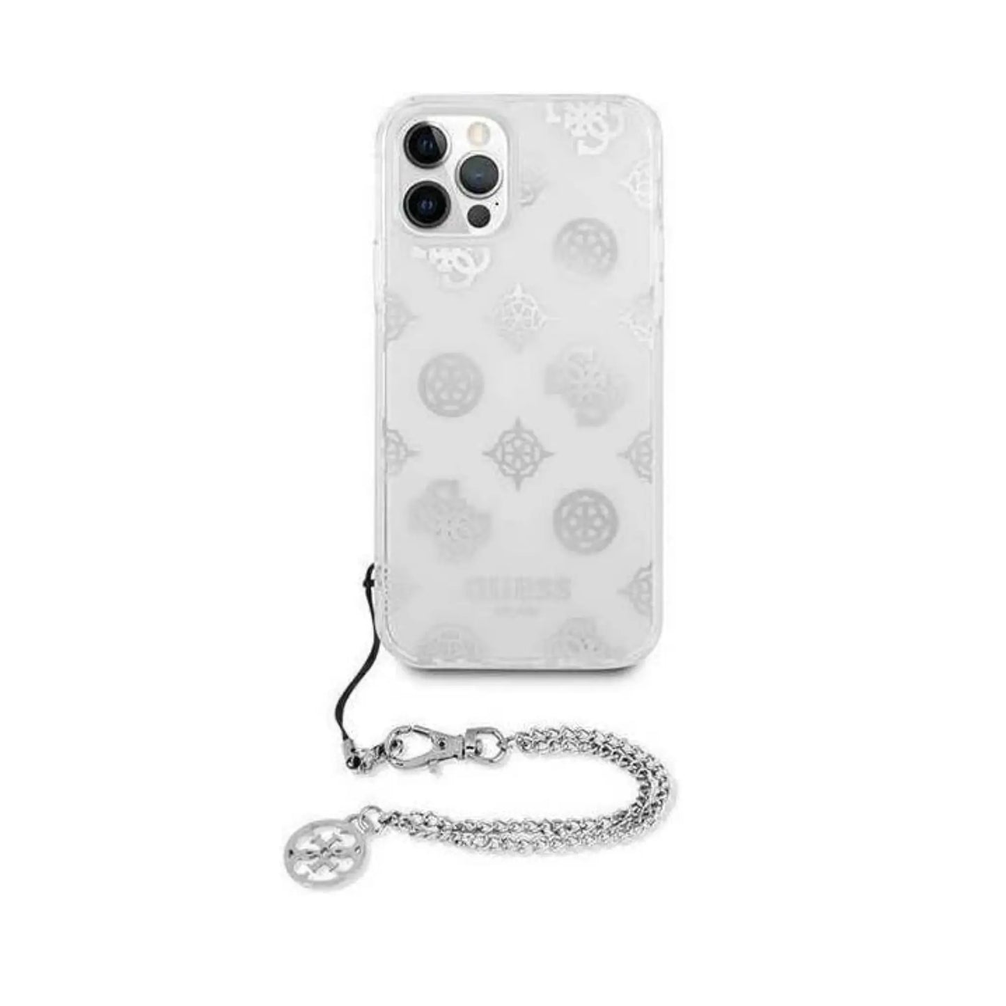 Guess GUHCP12LKSPESI Peony Chain Collection Case, Silber – iPhone 12 Pro Max