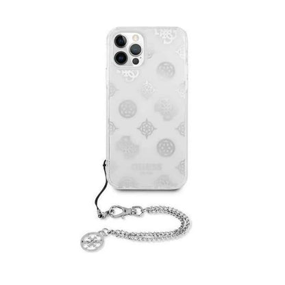 Guess GUHCP12LKSPESI Peony Chain Collection Case, Silber – iPhone 12 Pro Max