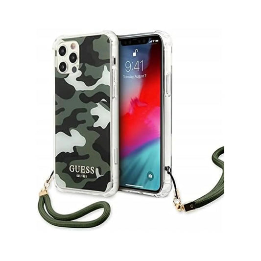 Guess iPhone 12 Pro Max Hülle GUHCP12LKSARKA, Khaki – Camo Collection