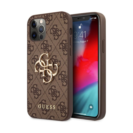 Guess Big Metal Logo Case Braun – iPhone 12 / 12 Pro