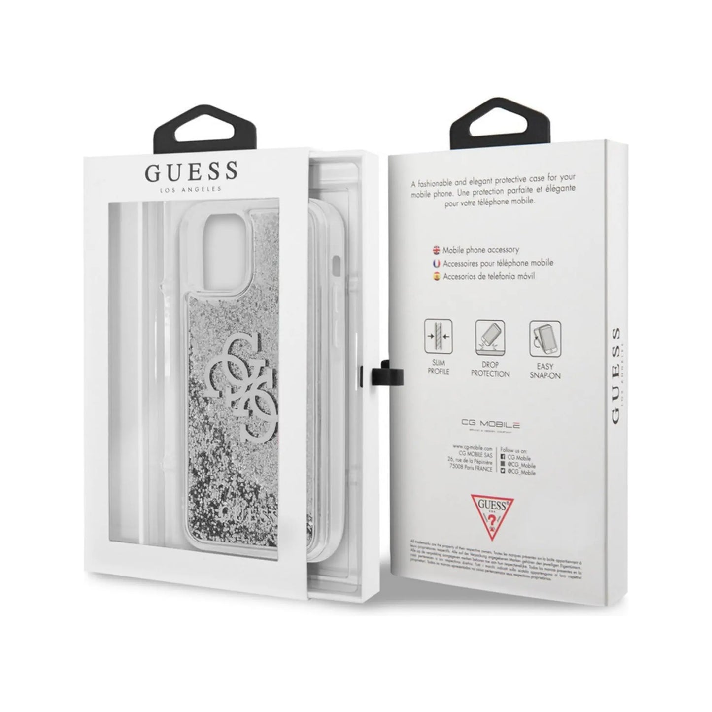 Guess GUHCP12LLG4GSI 4G Big Liquid Glitter Case, Silber – iPhone 12 Pro Max