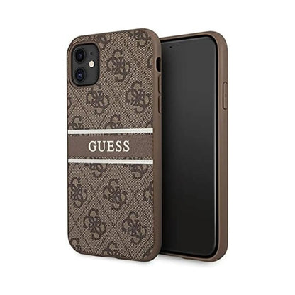 Guess Hülle 4G Printed Stripe Braun - iPhone 11