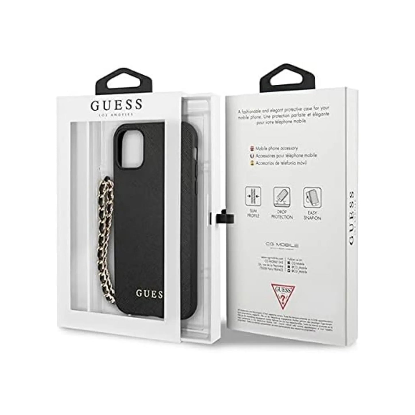 Guess iPhone 11 Hülle, Schwarz – Saffiano Chain