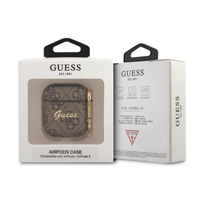 Guess Hülle GUA24GSMW 4G Script Metal Braun – AirPods