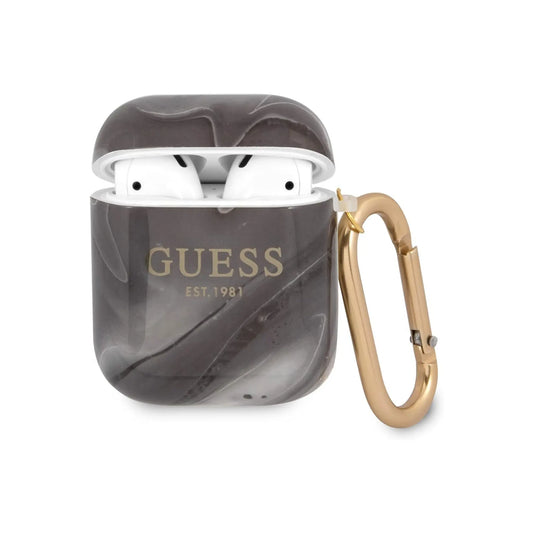 Guess Hülle Marble Design Schwarz – Für AirPods