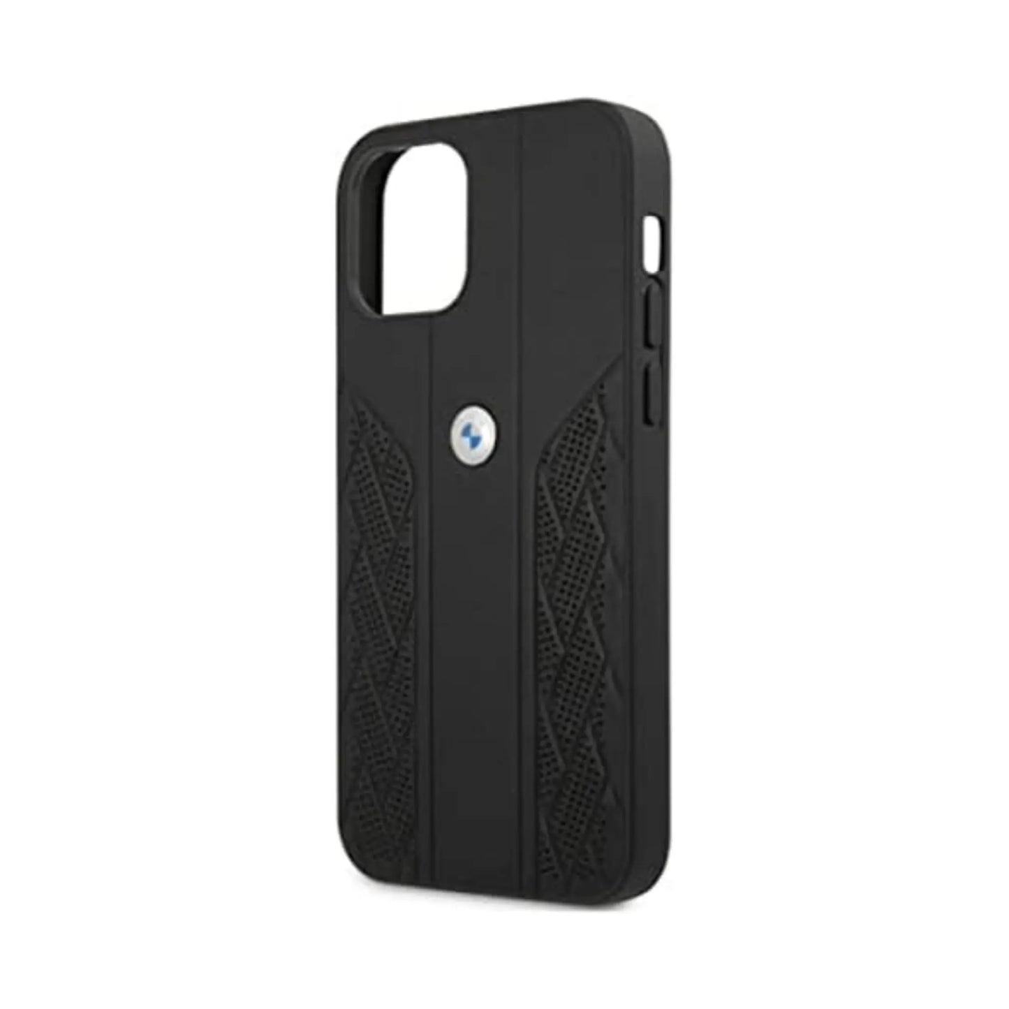 BMW iPhone 12 / 12 Pro Hülle, Schwarz – Leder Curve Perforate