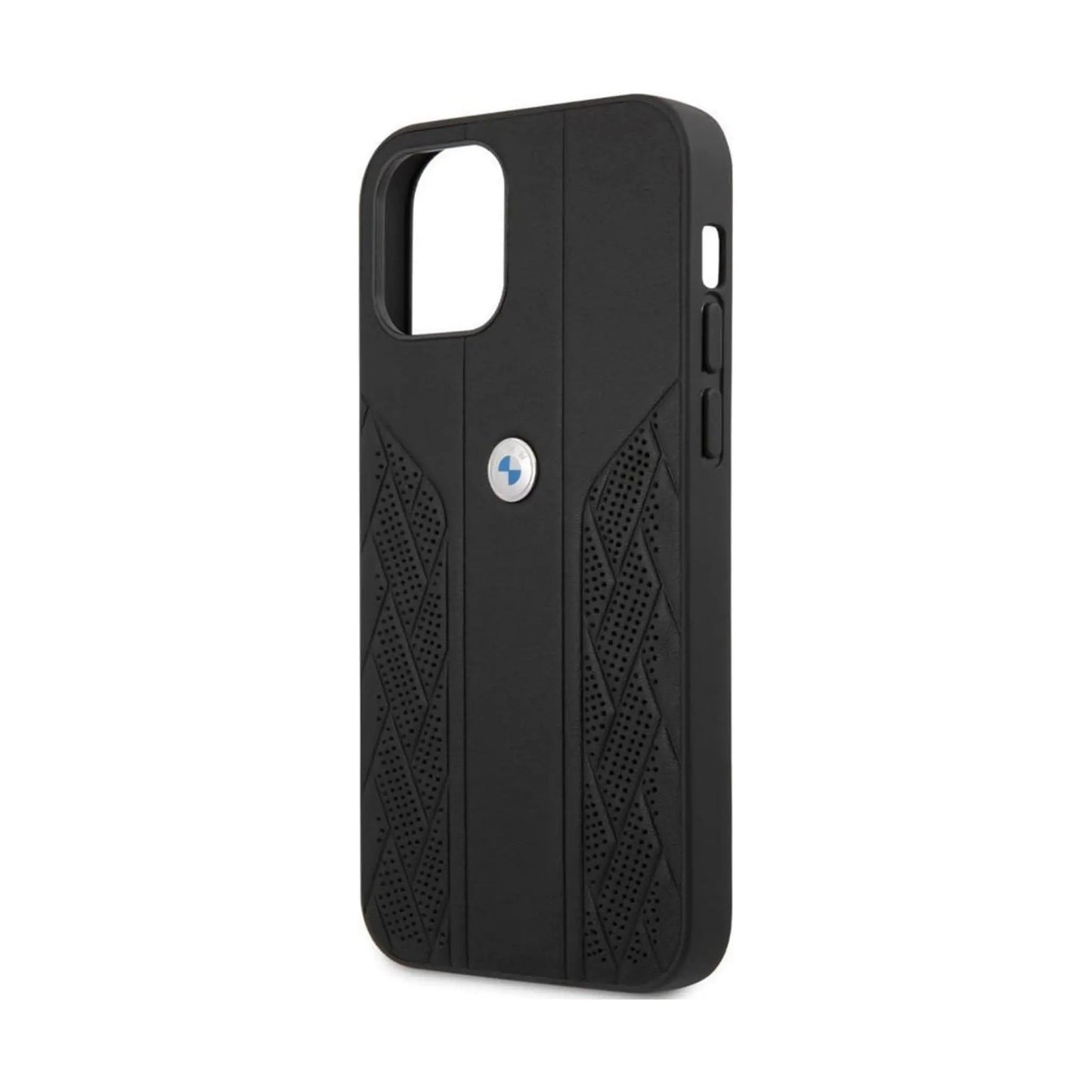 BMW iPhone 12 Pro Max Hülle BMHCP12LRSPPK, Schwarz – Leder Kurve Perforiert Hardcase