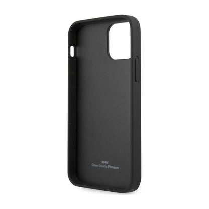 BMW iPhone 12 Pro Max Hülle BMHCP12LRSPPK, Schwarz – Leder Kurve Perforiert Hardcase