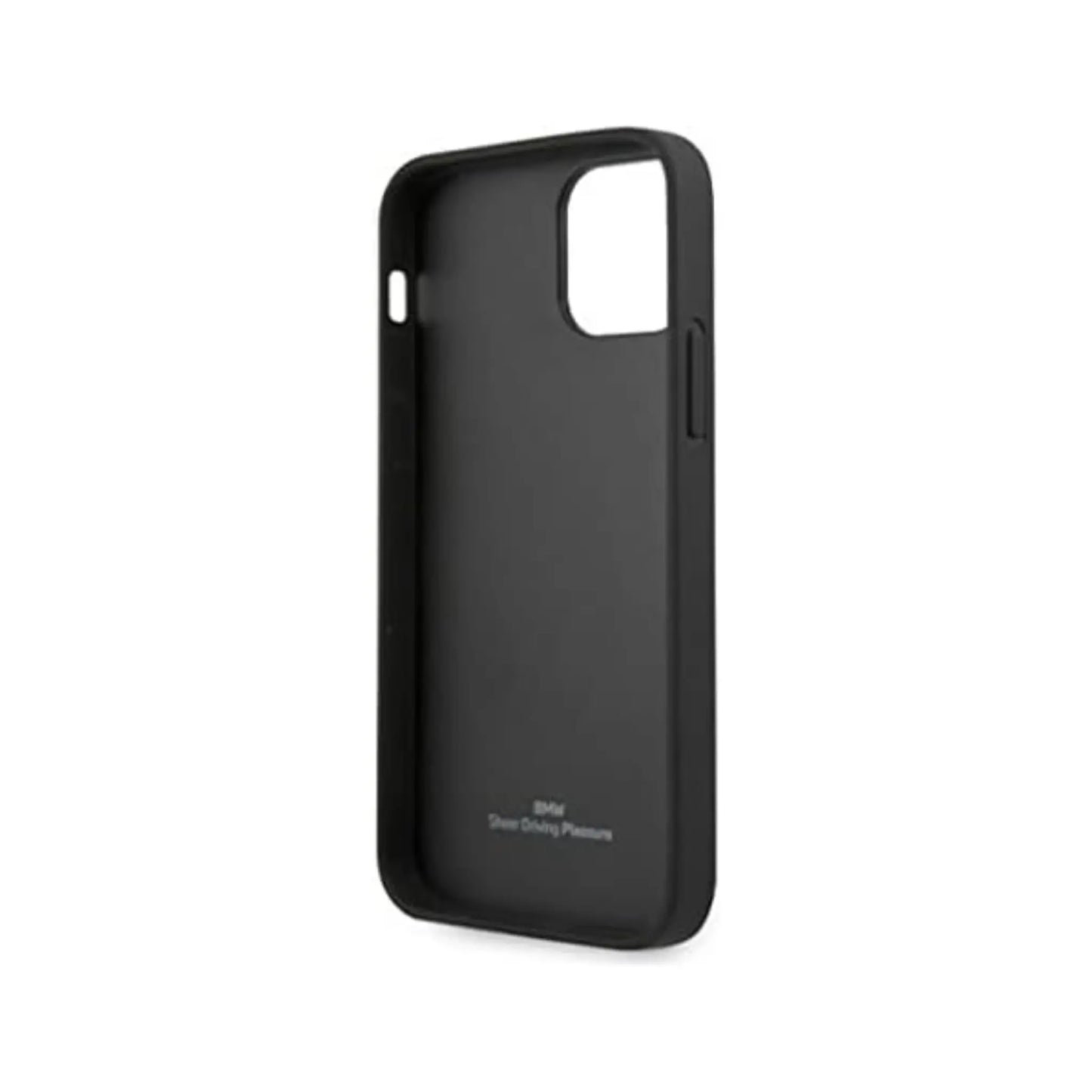 BMW iPhone 12 / 12 Pro Hülle, Schwarz – Leder Perforierte Seiten
