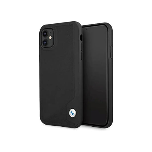 BMW iPhone 11 / XR Hülle BMHCN61RCDPK, Schwarz – Leather Deboss Hardcase