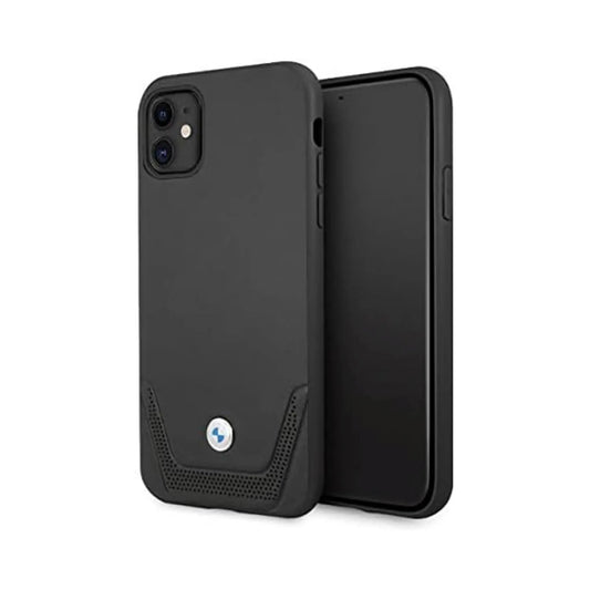 BMW iPhone 11 / XR Hülle, Schwarz – Leder Perforate
