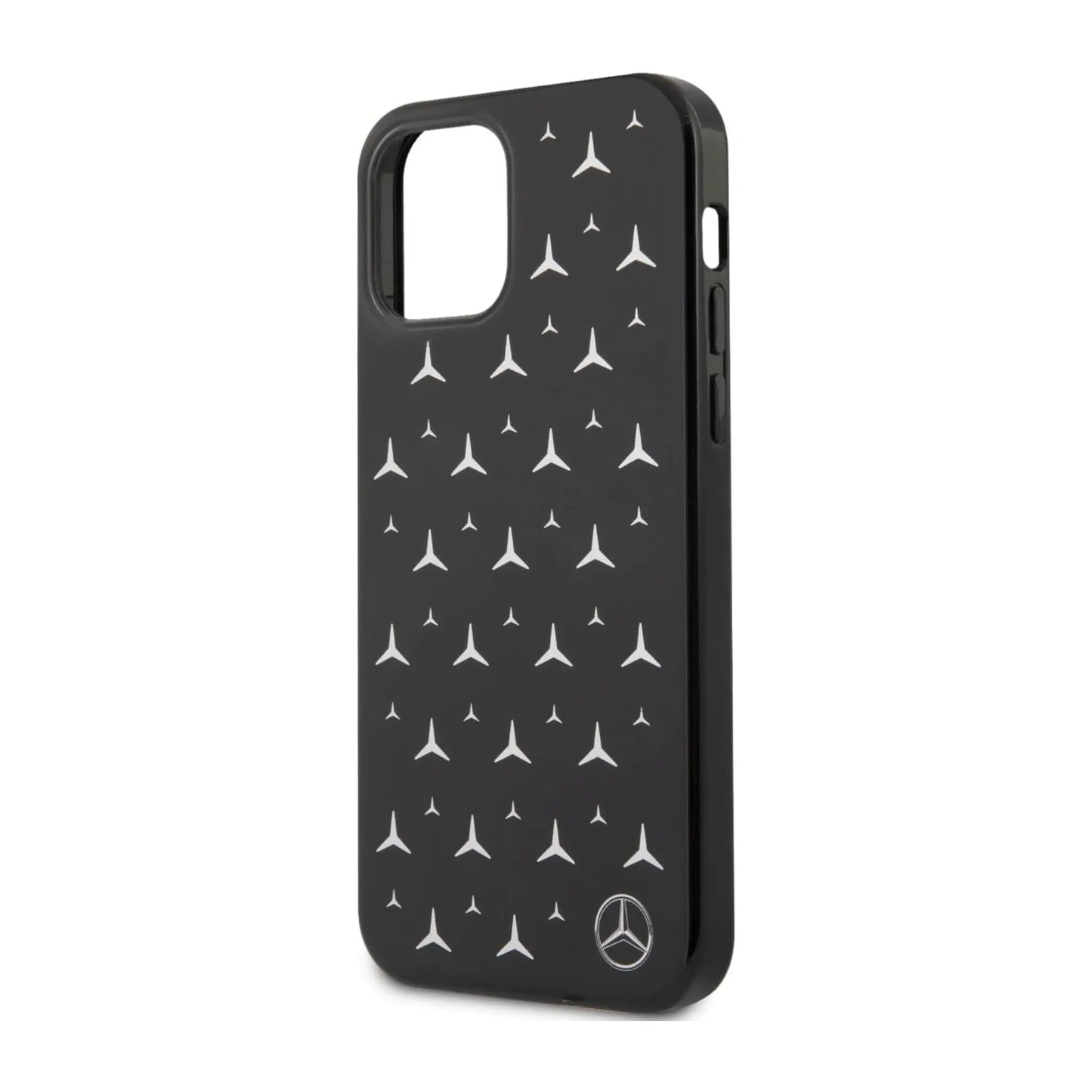 Mercedes iPhone 12 / 12 Pro Hülle, Schwarz – Silber Sterne Muster Hardcase MEHCP12MESPBK