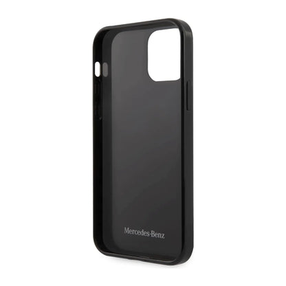 Mercedes iPhone 12 / 12 Pro Hülle, Schwarz – Silber Sterne Muster Hardcase MEHCP12MESPBK