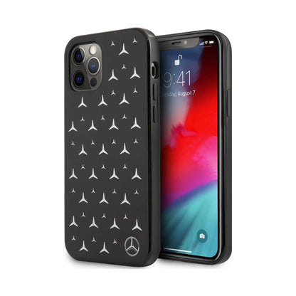 Mercedes Hülle MEHCP12LESPBK Silberne Sterne Schwarz – iPhone 12 Pro Max