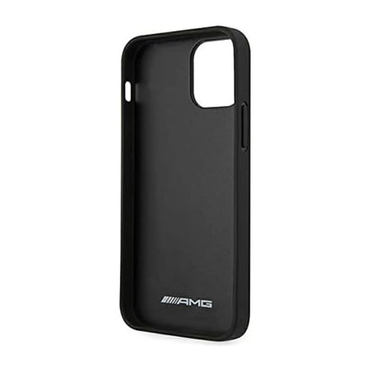 AMG iPhone 12 Mini Hülle, Schwarz – Leder Geprägte Linien