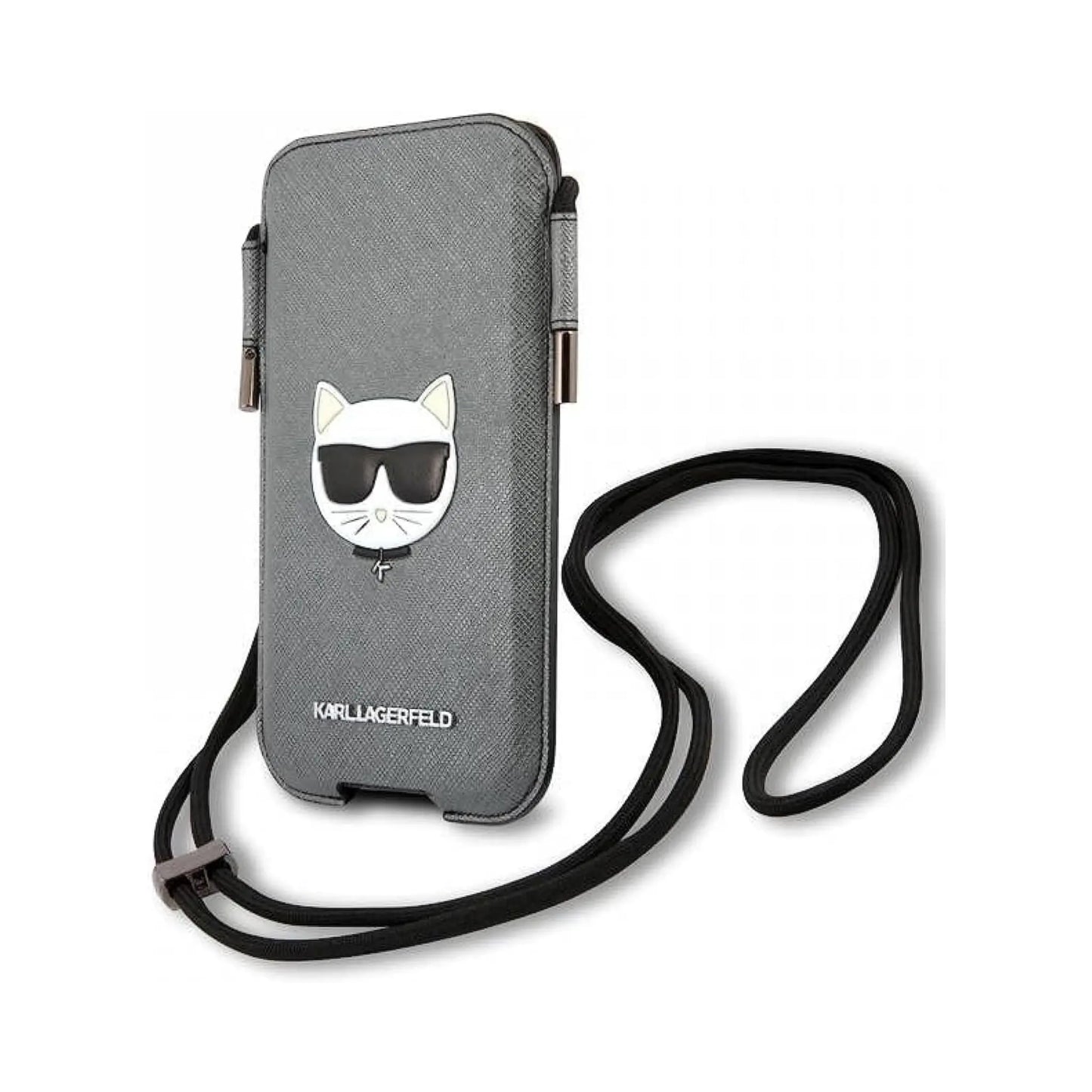 Karl Lagerfeld Saffiano Ikonik Choupette Kopf Hardcase KLHCP12LOPHCHG - Grau