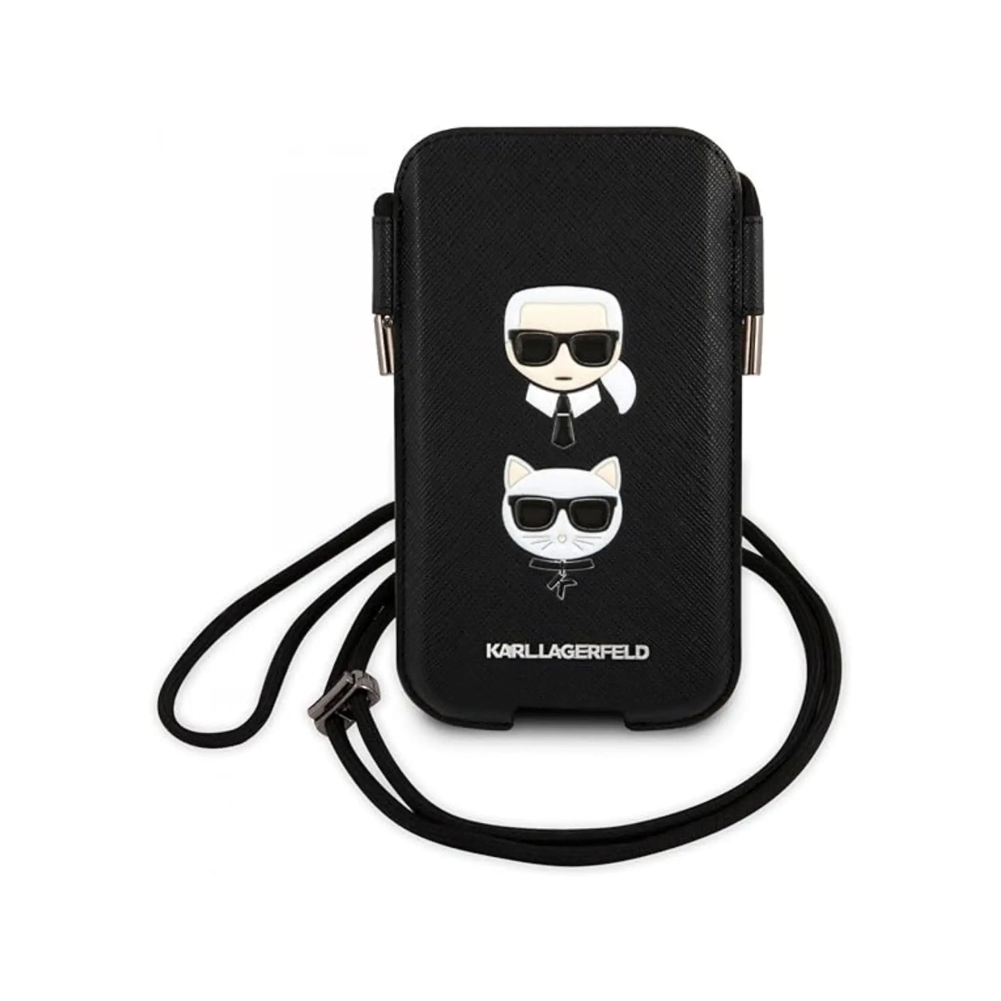 Karl Lagerfeld Saffiano Ikonik Karl & Choupette Head Hardcase KLHCP12MOPHKCK - Schwarz