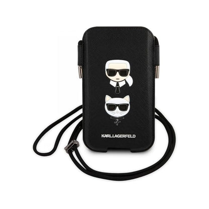 Karl Lagerfeld Saffiano Ikonik Karl & Choupette Head Hardcase KLHCP12MOPHKCK - Schwarz