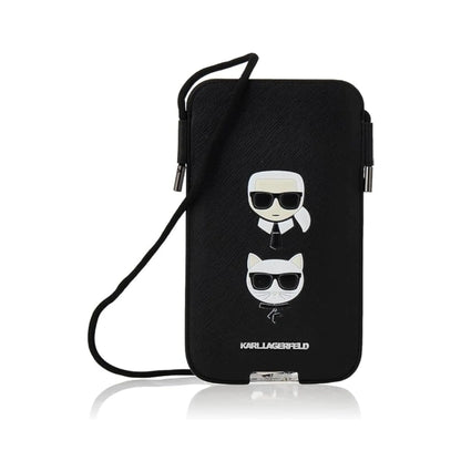 Karl Lagerfeld Saffiano Ikonik Karl & Choupette Head Hardcase KLHCP12MOPHKCK - Schwarz