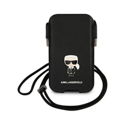 Karl Lagerfeld Tasche Saffiano Ikonik Wallet Schwarz – Für Smartphone 6,1