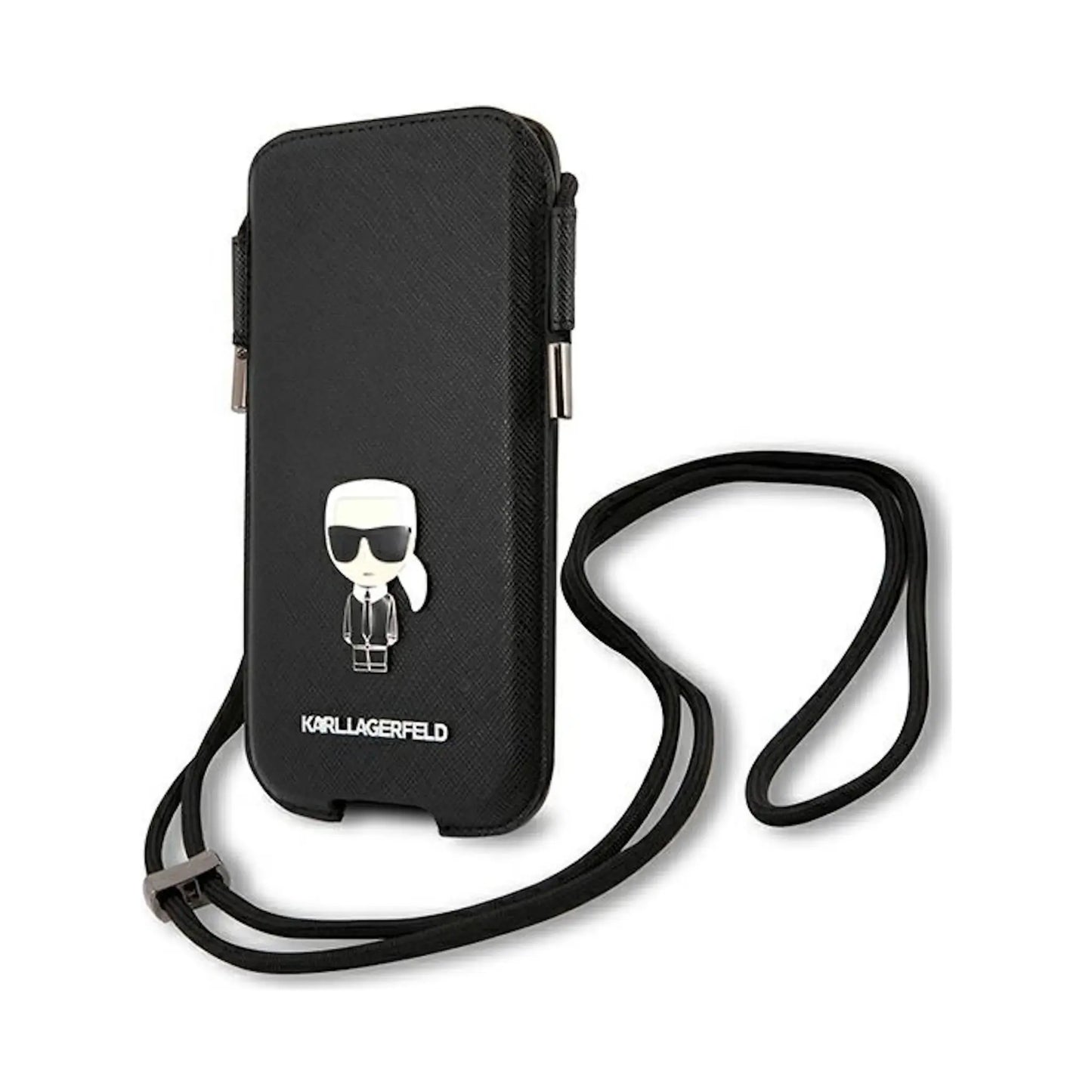 Karl Lagerfeld Tasche Saffiano Ikonik Wallet Schwarz – Für Smartphone 6,1