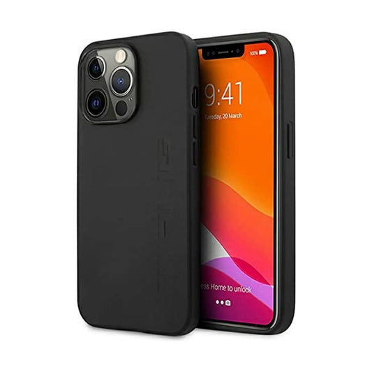 AMG Hülle AMHCP13LDOLBK Leder Hot Stamp Schwarz – iPhone 13/13 Pro