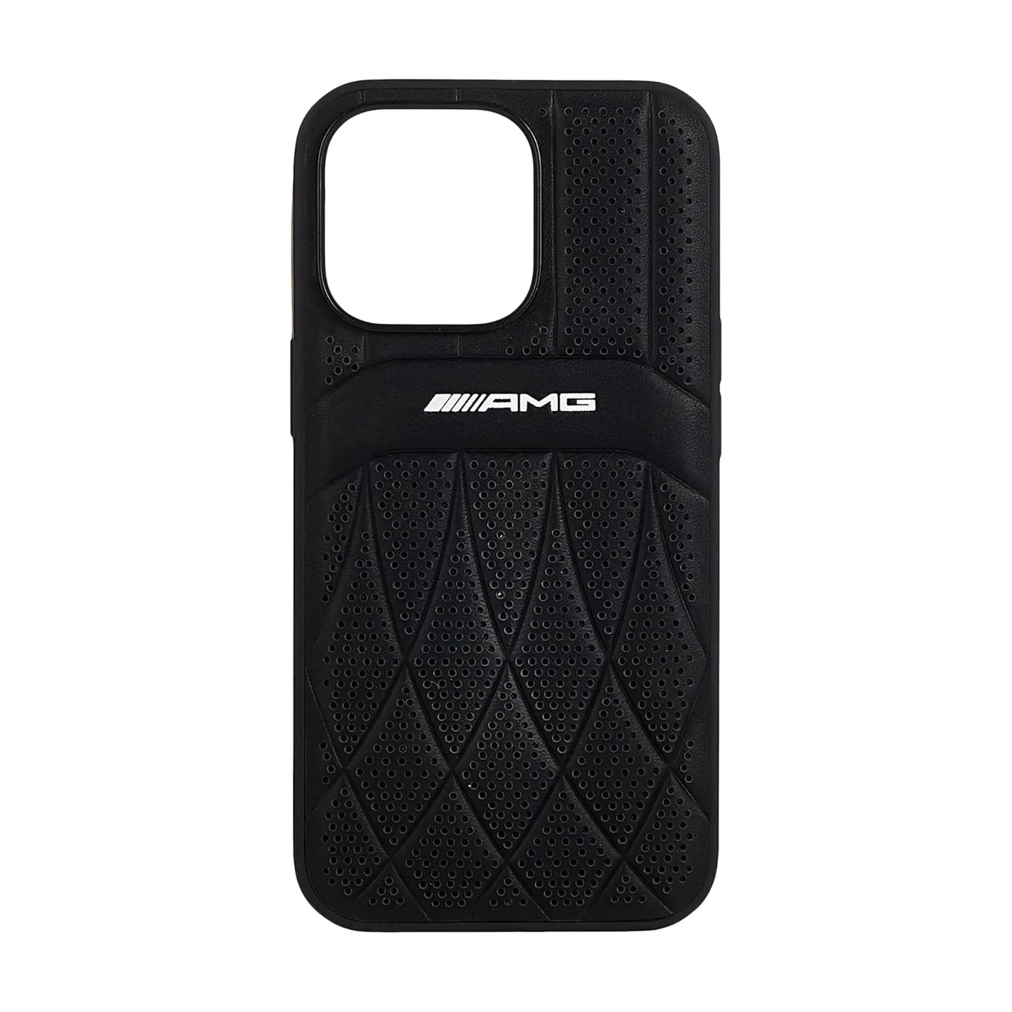 AMG iPhone 13 Pro / 13 Hülle, Schwarz – Leder Gebogene Linien