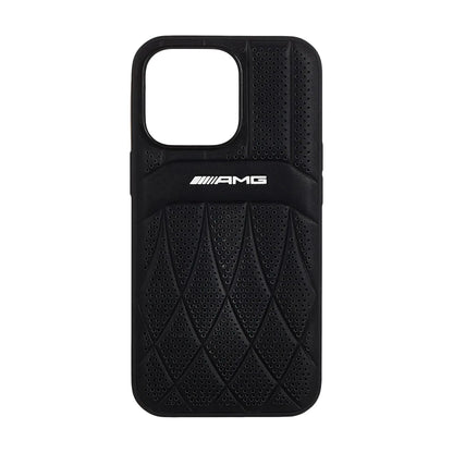AMG iPhone 13 Pro / 13 Hülle, Schwarz – Leder Gebogene Linien