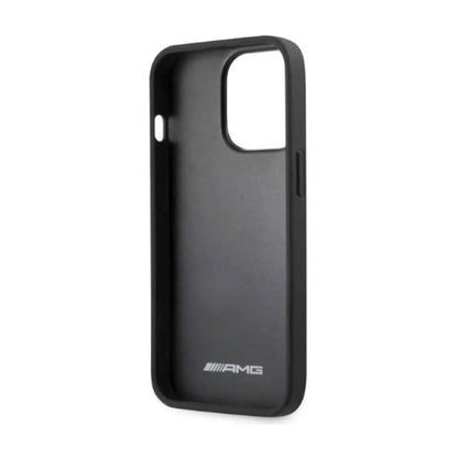 AMG iPhone 13 Pro Max Hülle, Schwarz – Leder Gekrümmte Linien