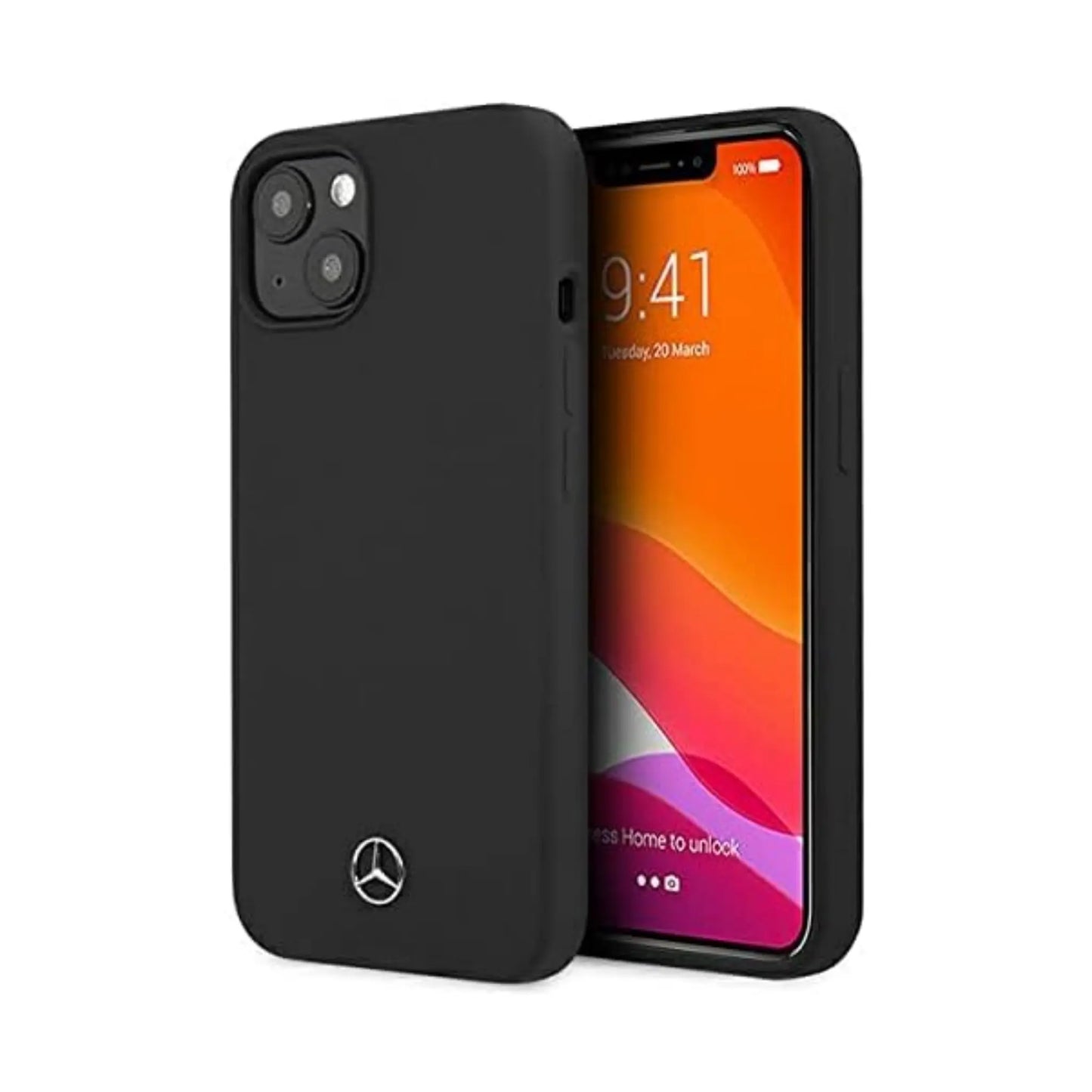 Mercedes Hülle MEHCP13SSILBK Silikon Linie Schwarz – iPhone 13 mini