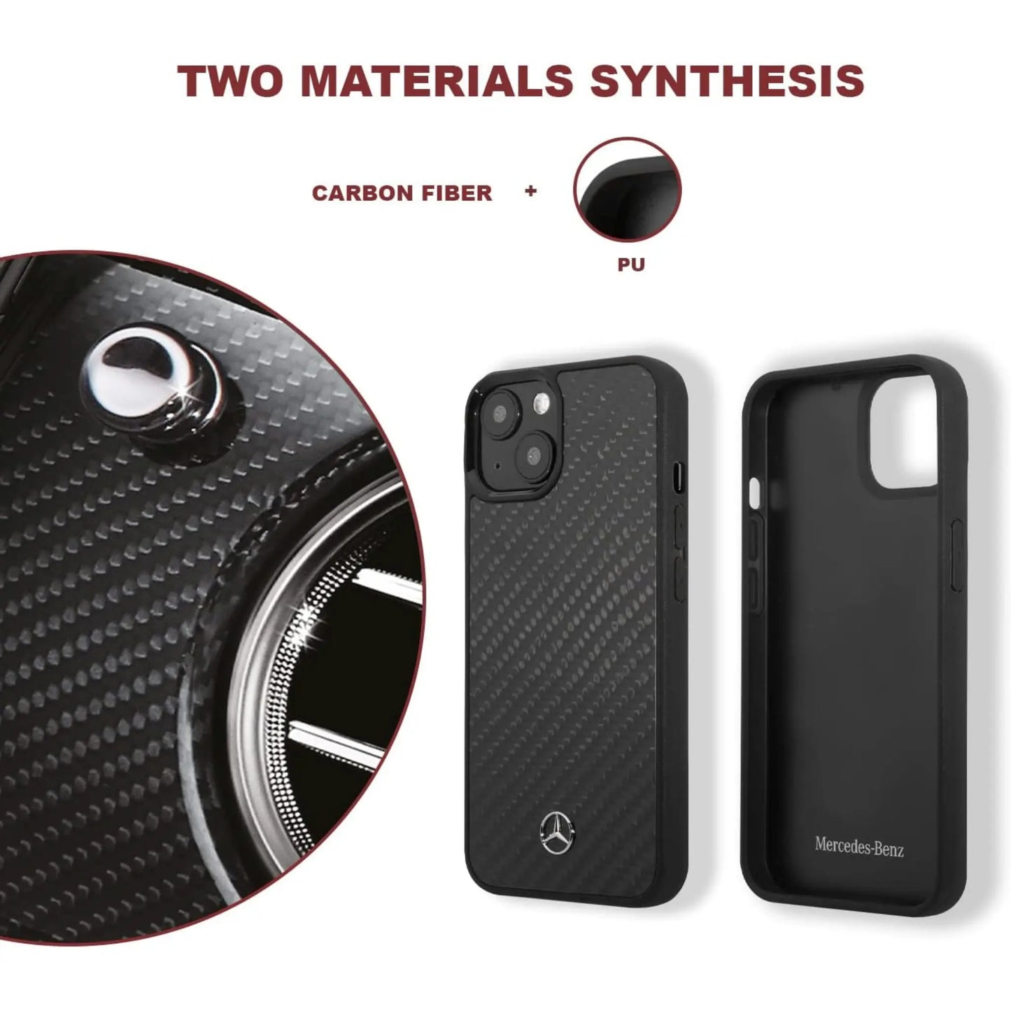 Mercedes Hülle MEHCP13MRCABK Carbon Dynamic Line Schwarz – iPhone 13/14/15