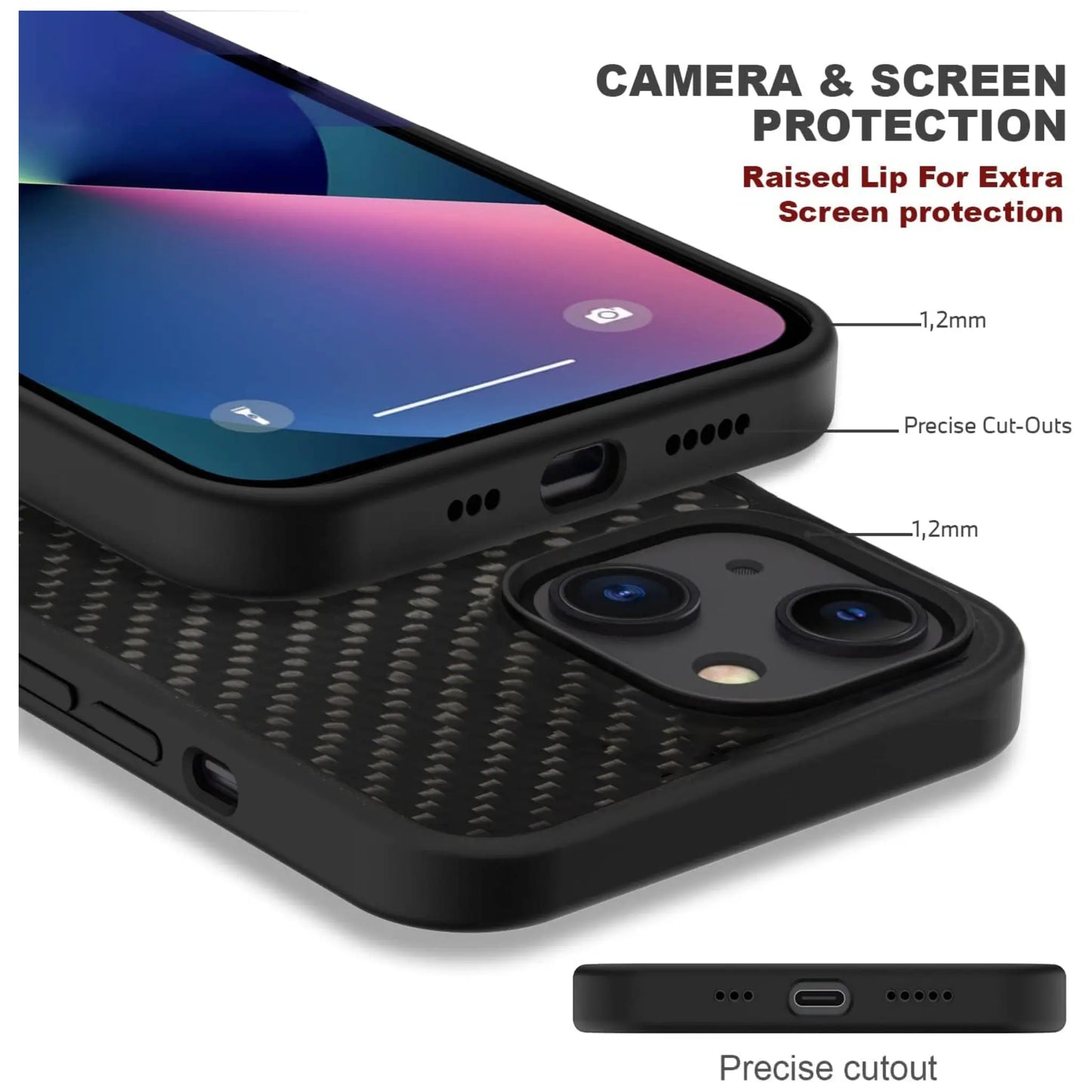 Mercedes Hülle MEHCP13MRCABK Carbon Dynamic Line Schwarz – iPhone 13/14/15