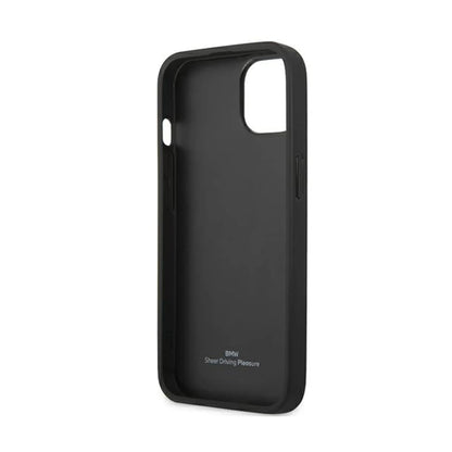 BMW iPhone 13 Mini Hülle, Rot – Leder Curve Perforate Hardcase