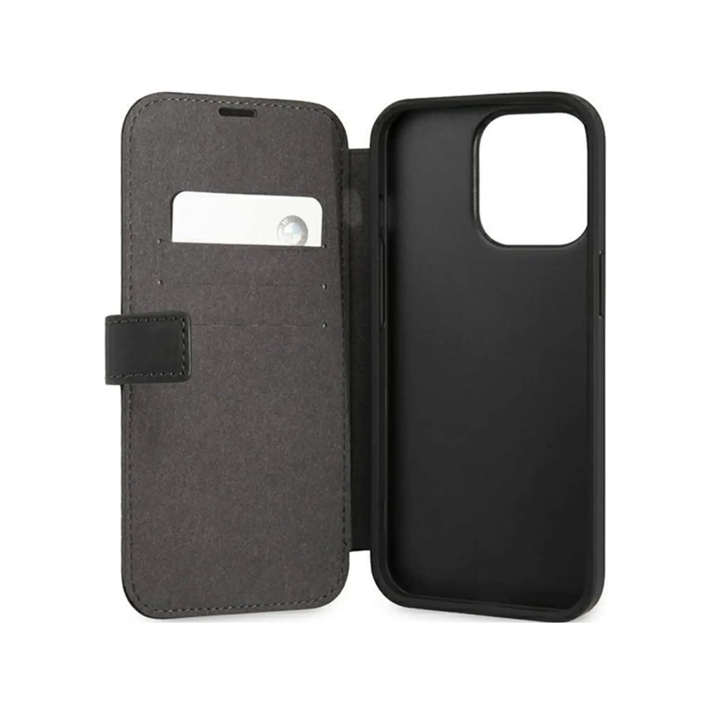 BMW iPhone 13 Pro Hülle, Schwarz – Signature Book Case Wallet