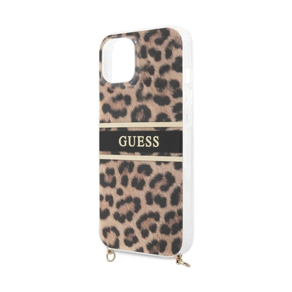 Guess Hülle Leopard Gold Stripe Crossbody - iPhone 13 mini