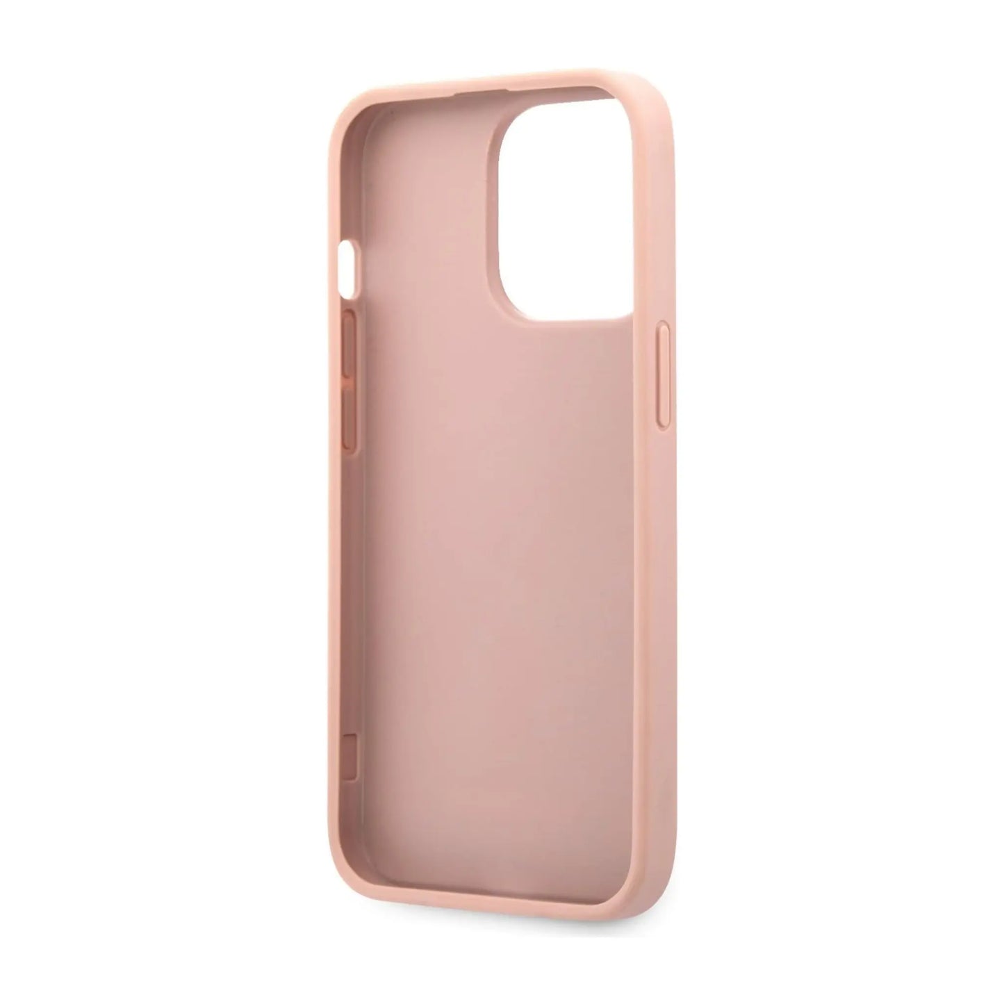 Guess Hülle Saffiano Metal Logo Stripes Pink - iPhone 13 Pro Max