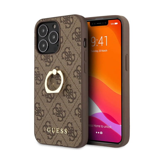 Guess Hülle 4G Ring Case Braun - iPhone 13 Pro